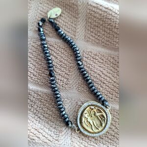 Stretch Bracelet with Sterling Disc